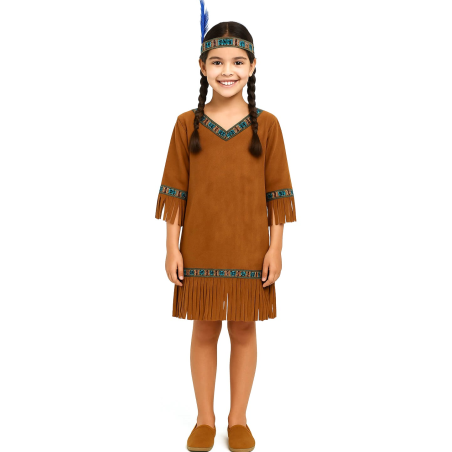 Disfraz De India Marron Niña - Disfraces Indias y Vaqueras - Disfraces de Indios Infantiles