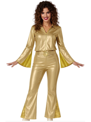 Disfraz De Disco Dorado Mujer - Disfraces Años 70-80 - Disfraces de Disco para Mujer