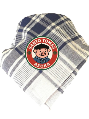 Pañuelo de Santo Tomas Pequeño Cuadros Azul Hierbas - Pañuelos y Delantales Regionales