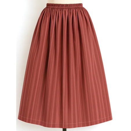 Falda Casera Rayas Granate Para Mujer - Trajes Regionales - Faldas Regionales, Enaguas y Pololos