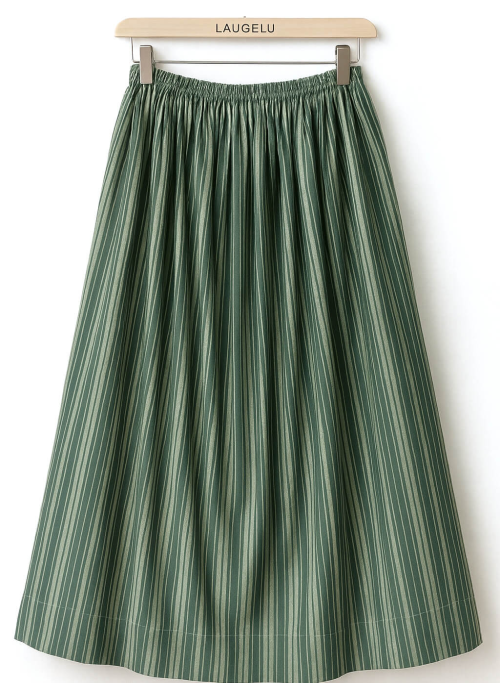 Falda Casera Rayas Verde Para Mujer - Trajes Regionales - Faldas Regionales, Enaguas y Pololos