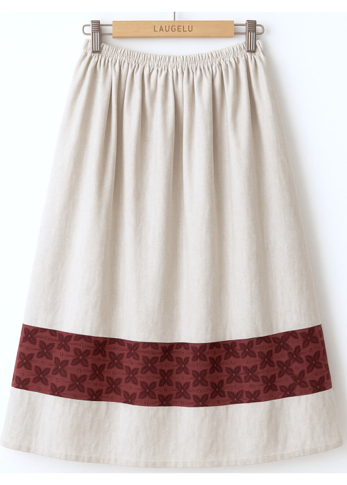 Falda Casera Gris Bies Trebol Granate Para Mujer - Trajes Regionales - Faldas Regionales, Enaguas y Pololos