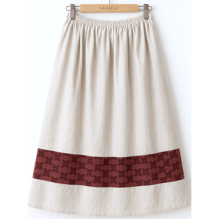 Falda Casera Gris Bies Trebol Granate Para Mujer - Trajes Regionales - Faldas Regionales, Enaguas y Pololos