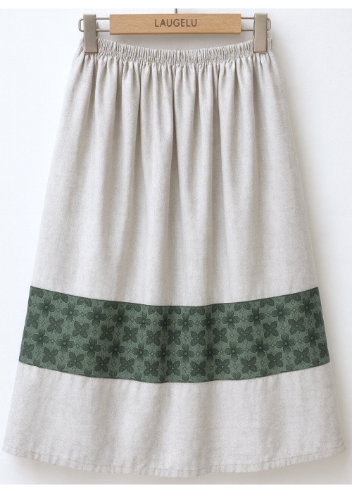 Falda Casera Gris Bies Trebol Verde Para Mujer - Trajes Regionales - Faldas Regionales, Enaguas y Pololos