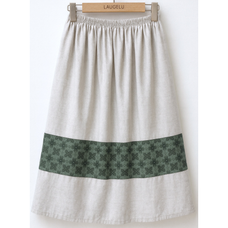 Falda Casera Gris Bies Trebol Verde Para Mujer - Trajes Regionales - Faldas Regionales, Enaguas y Pololos