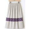 Falda Casera Gris Bies Trebol Morado Para Mujer - Trajes Regionales - Faldas Regionales, Enaguas y Pololos
