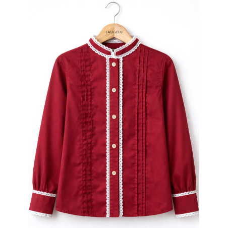 Blusa Hilandera Granate Mujer - Euskal Jantziak - Blusones, Camisas y Camisetas Regionales
