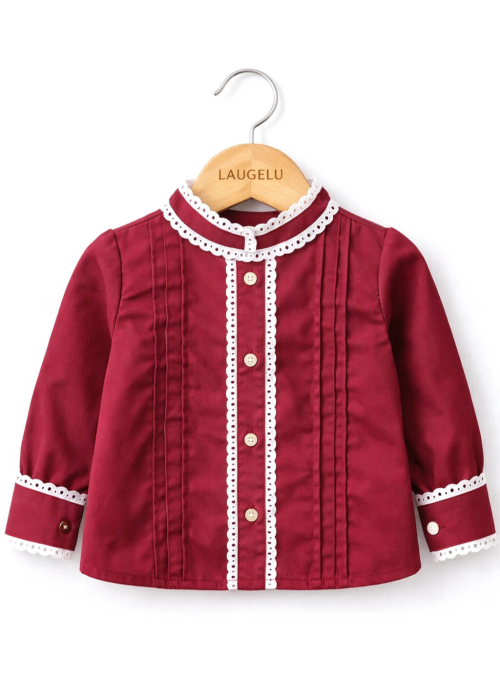 Blusa Hilandera Granate Bebe - Euskal Jantziak - TRAJES REGIONALES