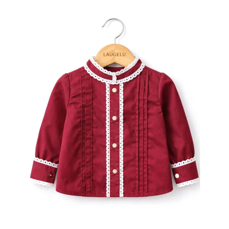 Blusa Hilandera Granate Bebe - Euskal Jantziak - TRAJES REGIONALES