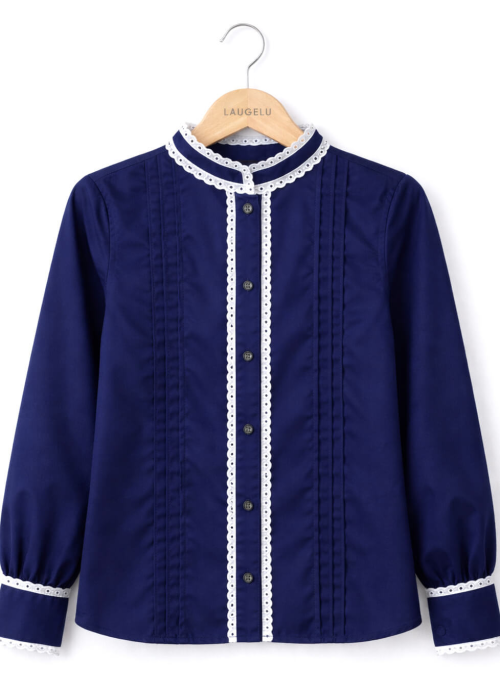 Blusa Hilandera Azul Marino Mujer - Euskal Jantziak - Blusones, Camisas y Camisetas Regionales