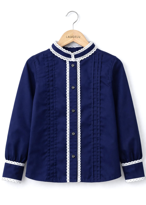 Blusa Hilandera Azul Marino Niña - Euskal Jantziak - Blusones, Camisas y Camisetas Regionales