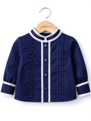 Blusa Hilandera Azul Marino Bebe - Euskal Jantziak - TRAJES REGIONALES