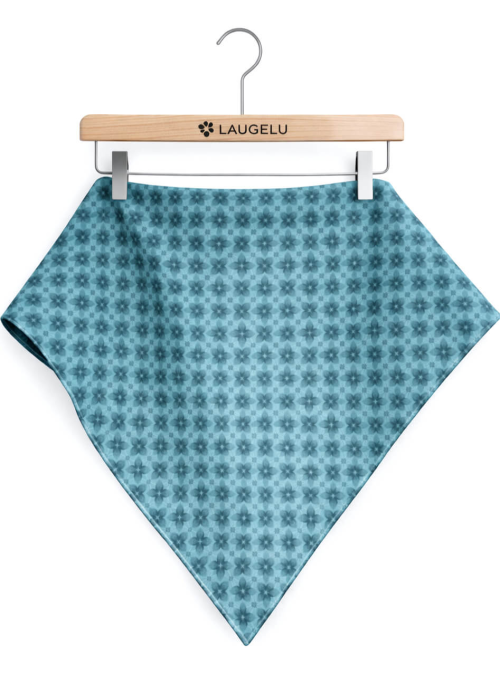 Pañuelo Casera Grande Trebol Azul Turquesa - Pañuelos Trajes Tradicionales - Pañuelos y Delantales Regionales