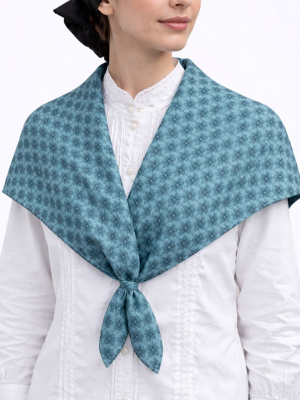 Pañuelo Casera Grande Trebol Azul Turquesa - Pañuelos Trajes Tradicionales - Pañuelos y Delantales Regionales