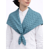 Pañuelo Casera Grande Trebol Azul Turquesa - Pañuelos Trajes Tradicionales - Pañuelos y Delantales Regionales
