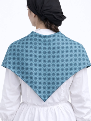 Pañuelo Casera Grande Trebol Azul Turquesa - Pañuelos Trajes Tradicionales - Pañuelos y Delantales Regionales