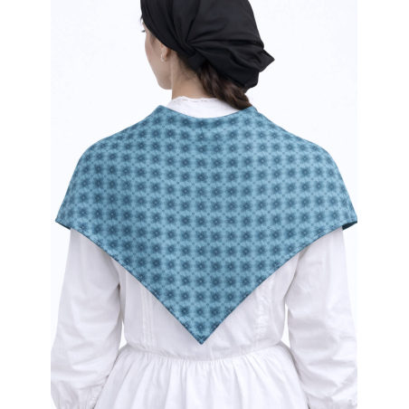 Pañuelo Casera Grande Trebol Azul Turquesa - Pañuelos Trajes Tradicionales - Pañuelos y Delantales Regionales