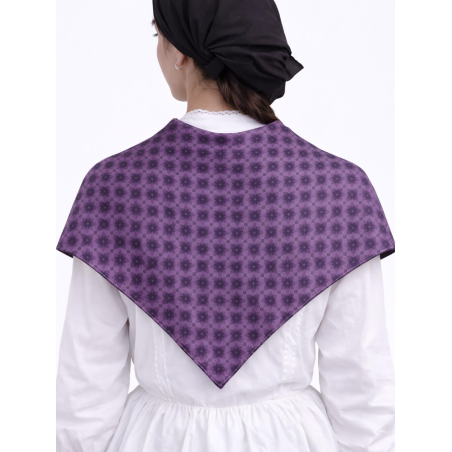 Pañuelo Casera Grande Trebol Morado - Pañuelos Trajes Tradicionales - Pañuelos y Delantales Regionales