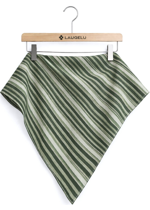 Pañuelo Casera Grande Rayas Verde - Pañuelos Trajes Tradicionales - Pañuelos y Delantales Regionales