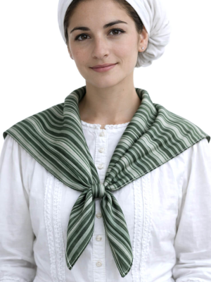 Pañuelo Casera Grande Rayas Verde - Pañuelos Trajes Tradicionales - Pañuelos y Delantales Regionales