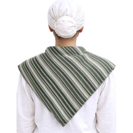 Pañuelo Casera Grande Rayas Verde - Pañuelos Trajes Tradicionales - Pañuelos y Delantales Regionales