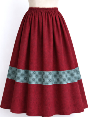 Falda Casera Granate Bies Trebol Azul Para Mujer - Trajes Regionales - Faldas Regionales, Enaguas y Pololos