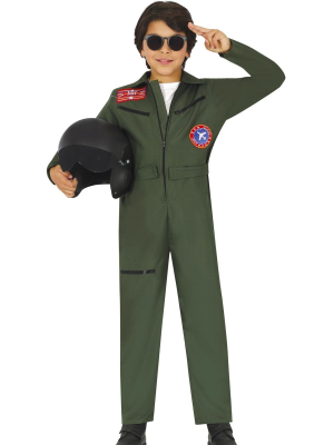 Comprar Disfraz de Aviador Verde Infantil. - Disfraces Militares Infantiles