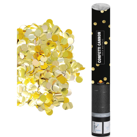 Cañon De Confetti Oro de 40cm - Confetti y Serpentinas