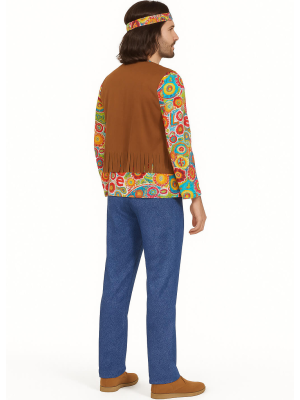 Disfraz De Hippie Marron Adulto
