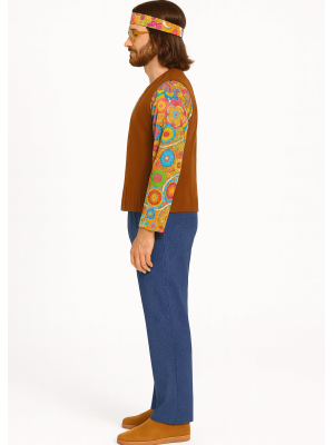 Disfraz De Hippie Marron Adulto - Disfraces Años 60-70 (Hippies) - Disfraces de Hippie para Hombre