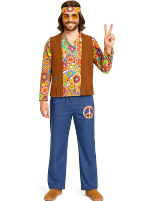 Disfraz De Hippie Marron Adulto - Disfraces Años 60-70 (Hippies) - Disfraces de Hippie para Hombre