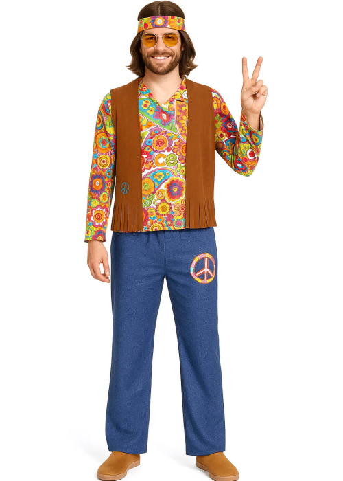 Disfraz De Hippie Marron Adulto - Disfraces Años 60-70 (Hippies) - Disfraces de Hippie para Hombre