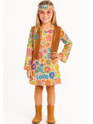 Acheter Costume Hippie Flower Girl Enfant pour seulement 13.00€ – Atelier de costumes en ligne