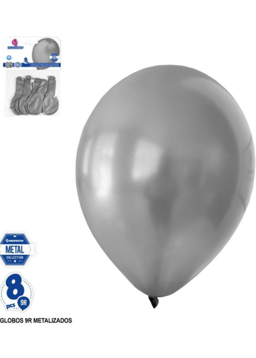 Globos Plateados Metalizados 8 Unid - Globos