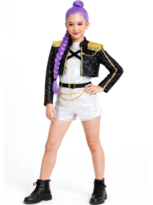 Disfraz de Guerrera K-POP Rumi Golden para Niña - Disfraces Cazadoras Demonios - Disfraces de Las Guerreras K-POP infantiles