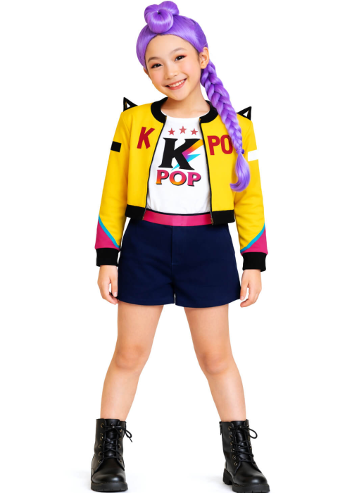 Disfraz de Guerrera K-POP Rumi para Niña - Disfraces Cazadoras Demonios - Disfraces de Las Guerreras K-POP infantiles