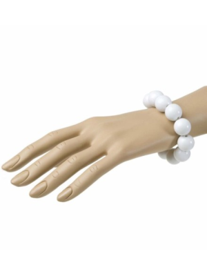Pulsera de Bolas Blancas - Pendientes, Collares y Pulseras