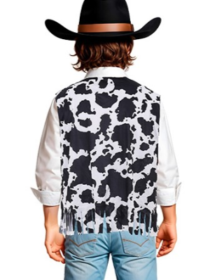 Chaleco Vaquero Vaca Negro Infantil - Complementos de Vaqueros