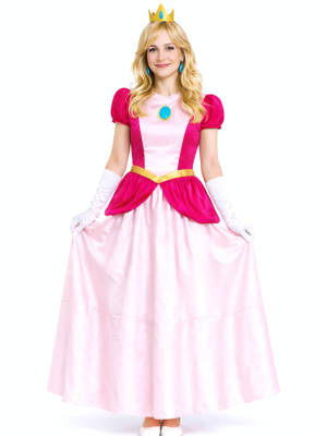 Disfraz De Princesa Rosa Peach Mujer - Disfraces Mario y Luigi