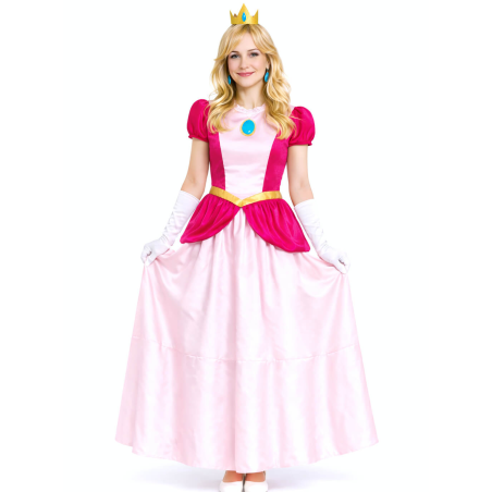 Disfraz De Princesa Rosa Peach Mujer - Disfraces Mario y Luigi