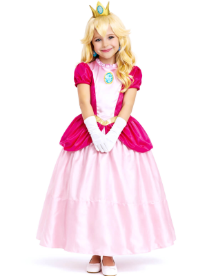 Disfraz De Princesa Rosa Peach niña - Disfraces Mario y Luigi