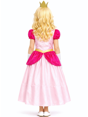 Disfraz De Princesa Rosa Peach niña - Disfraces Mario y Luigi