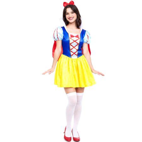 Disfraz De Blancanieves Corto mujer - Disfraces Princesas Disney - Disfraces de Princesa de las Nieves adultos