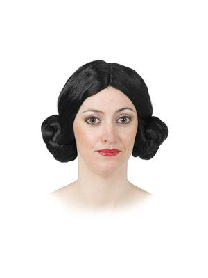 Peluca Princesa del Espacio Negra - Complementos de Star Wars