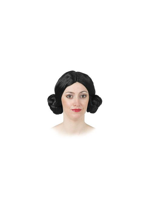 Peluca Princesa del Espacio Negra - Complementos de Star Wars