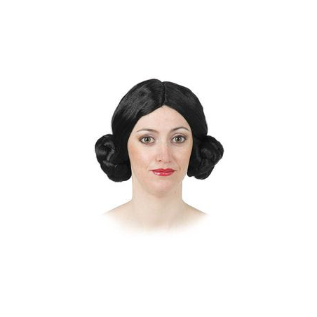 Peluca Princesa del Espacio Negra - Complementos de Star Wars