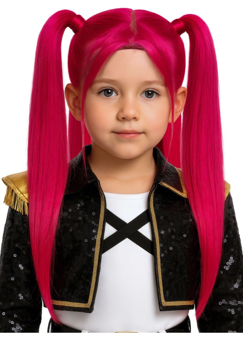 Peluca Mira Guerrera K-POP Infantil - Complementos Cazadoras Demonios - Complementos de Las Guerreras K-POP