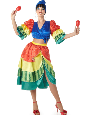 Disfraz De Rumbera Multicolor Mujer - Disfraces de Cubanos - Disfraces de Rumberos para Mujer