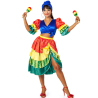 Disfraz De Rumbera Multicolor Mujer - Disfraces de Cubanos - Disfraces de Rumberos para Mujer