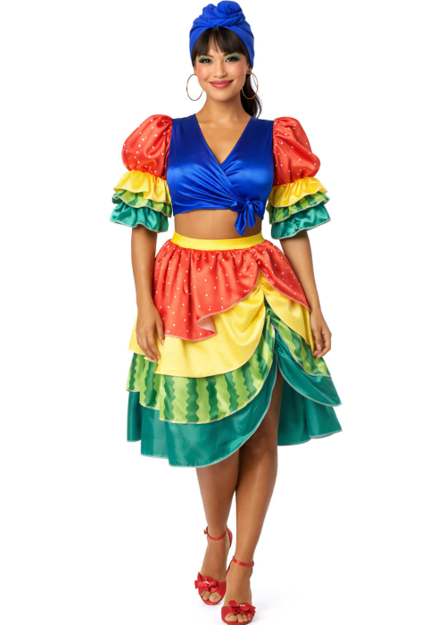 Disfraz De Rumbera Multicolor Mujer - Disfraces de Cubanos - Disfraces de Rumberos para Mujer